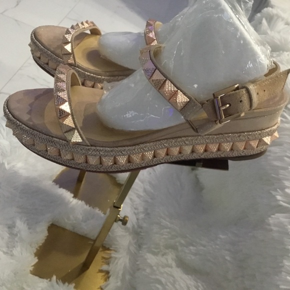 Christian Louboutin Beige Studded Sandals - Picture 12 of 12